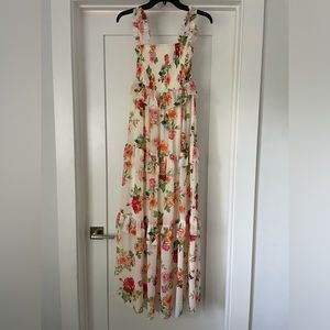 Baltic Born Floral Maxi Dress - Cream and Pink